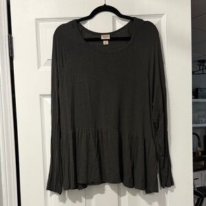 Mossimo Supply Co. Dark Olive Green Peplum Blouse